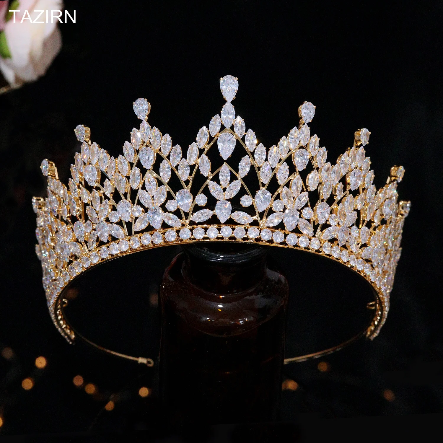 

New Cubic Zirconia Wedding Tiaras and Crowns for Women Bridal Headpieces CZ Pageant Quinceanera Party Hair Accessories Jewelry
