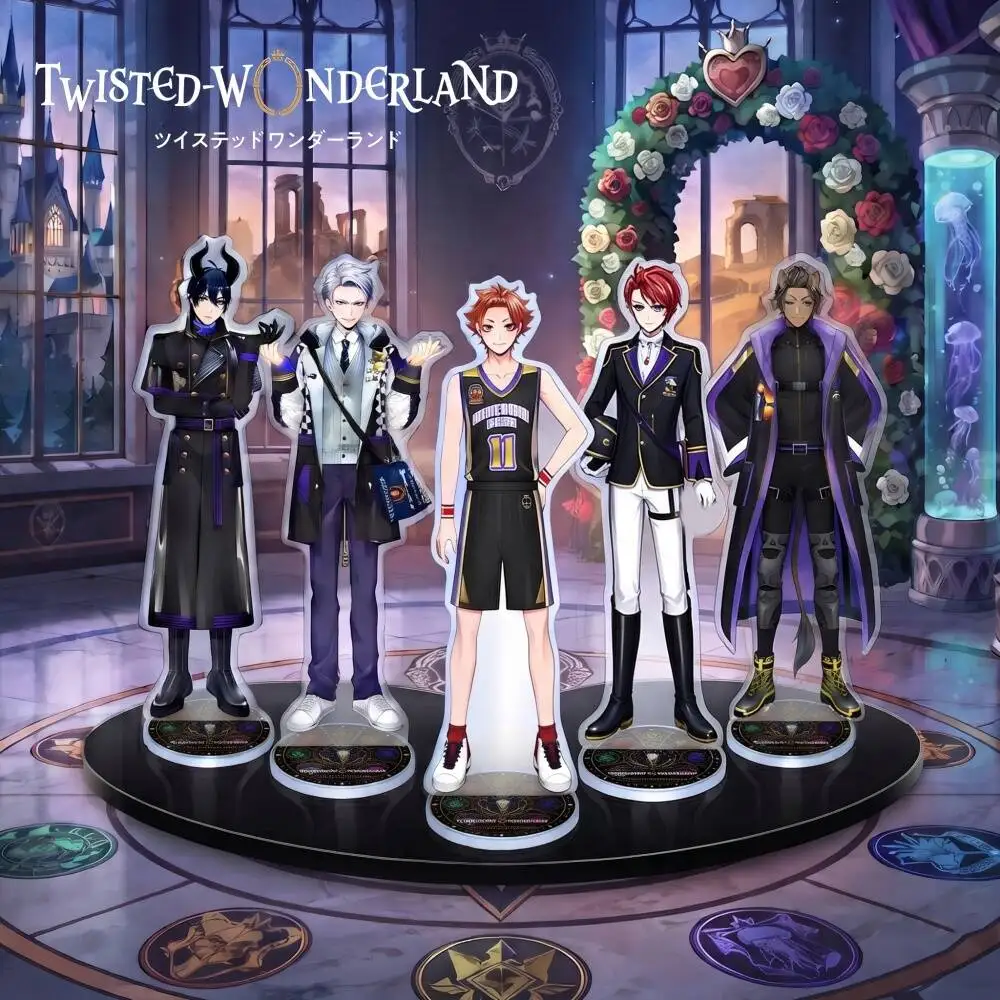 Фото Акриловая подставка-брелок Twisted Wonderland 2026: Новая коллекция Magic Academy Riddle, Azul, Leona, Ace, Vil – декор для рабочего стола №1