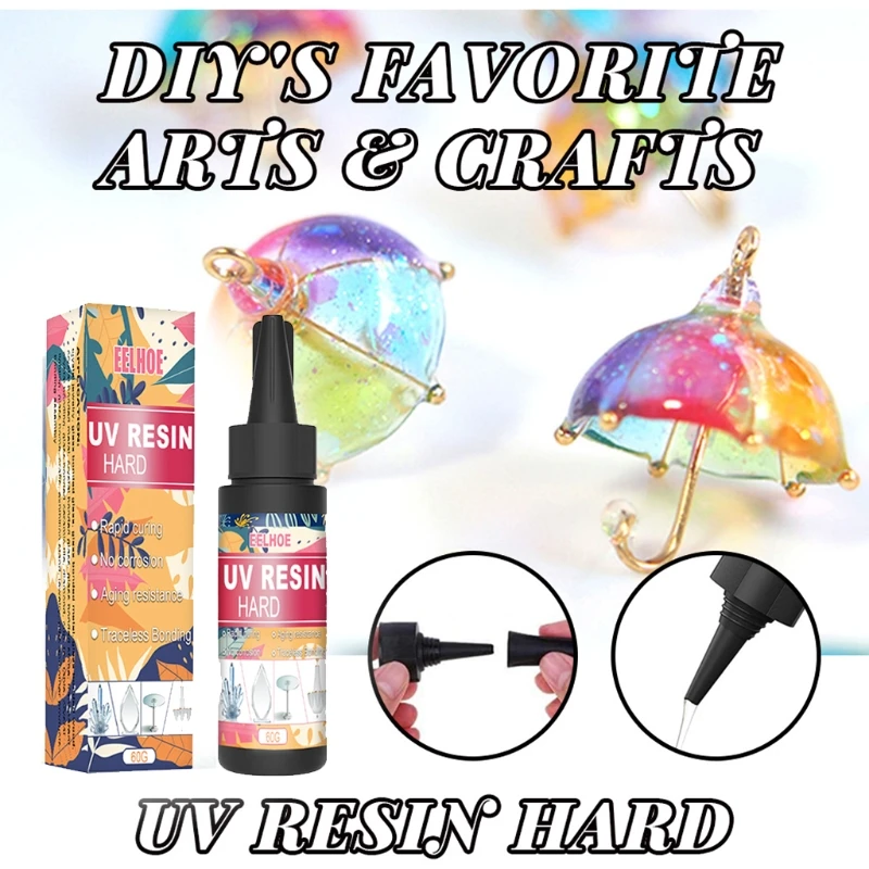 

60g UV Resin Glue Epoxy Resin Transparent Solar Cure Sunlight Activated Resin for Resin Mold Casting & Coating