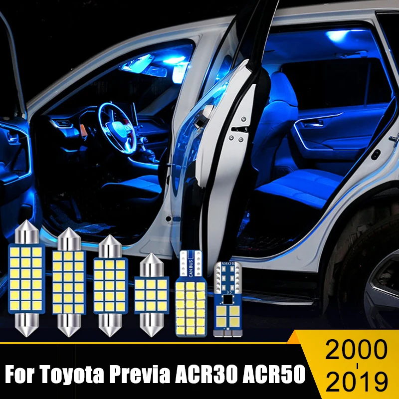 

For Toyota Previa Tarago Estima ACR30 ACR50 2000-2017 2018 2019 9PCS 12V Car Dome Reading Lights Trunk Lamps Door Courtesy Bulbs