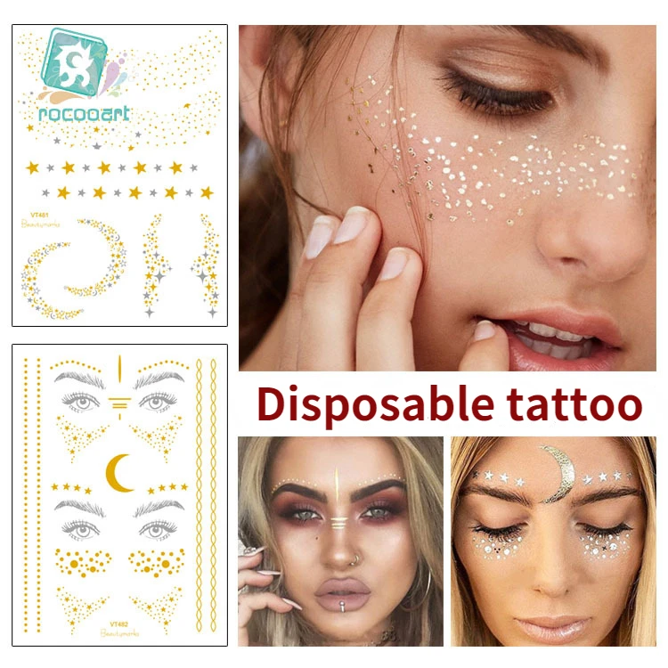 Водостойкая бронзовая временная татуировка наклейка флэш-татуировки на лицо