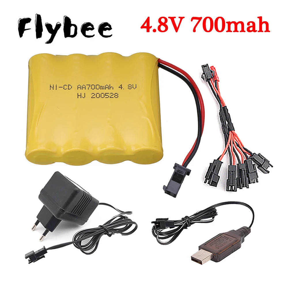 

Аккумулятор NICD AA 4,8 мАч и зарядное устройство для радиоуправляемых игрушек, танок, роботов, лодок, пистолетов, 4 батареи aa, 700 в, 4,8 мАч