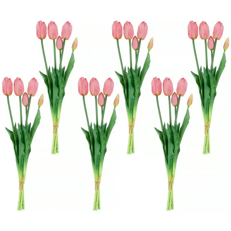 

Set of 6 Pink Artificial Floral Bundles 18" Decroate Home