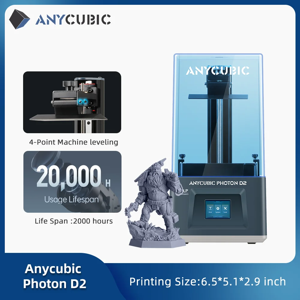 

3D-принтер Anycubic Photon D2 DLP, высокоскоростной высокоточный, 6,5*5,1*2,9 дюймов, размер печати, УФ-смола, 3D-принтер, impresora 3D