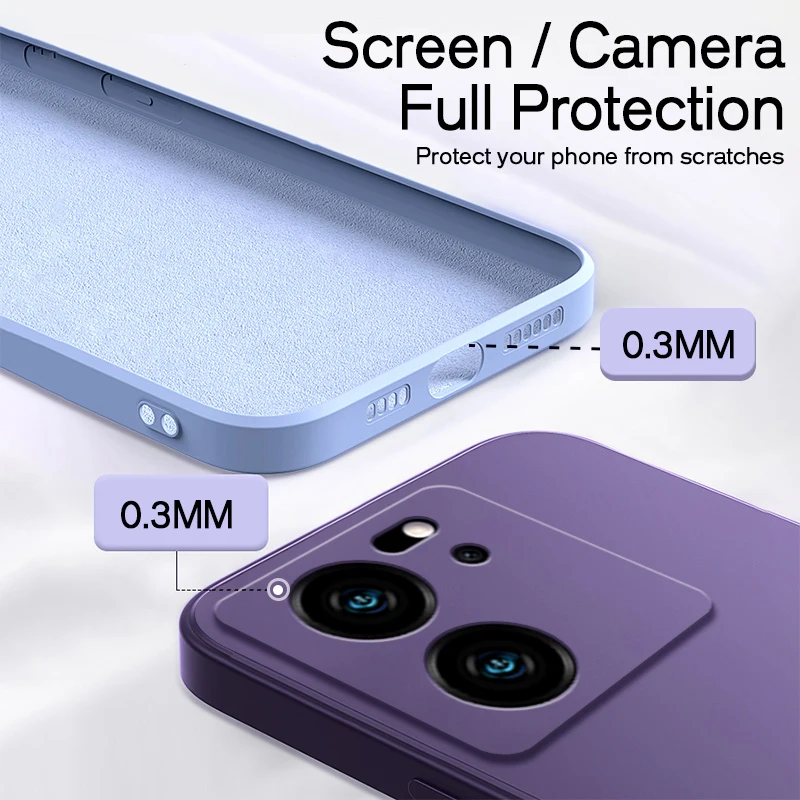 Чехол для ми 13T 13 T Mi13T про роскошные квадратные жидкие силиконовые чехлы