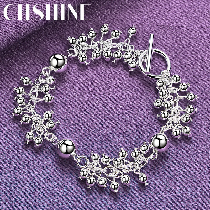 

CHSHINE 925 Sterling Silver Grape Beads Chain Bracelet Fashion Charm Wedding Party For Women Jewelry