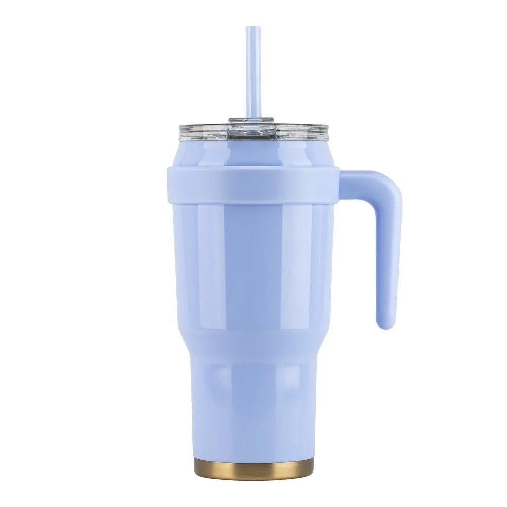 

POPTOP Vacuum Insulated Stainless Steel Cold1 40 fl oz. Tumbler Mug with 3 Way Lid, Straw, & Handle - Glacier Opaque Gloss