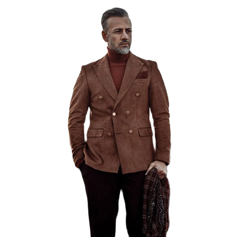 

2022 Высококачественная двубортная куртка, жилет, брюки, модные мужские костюмы