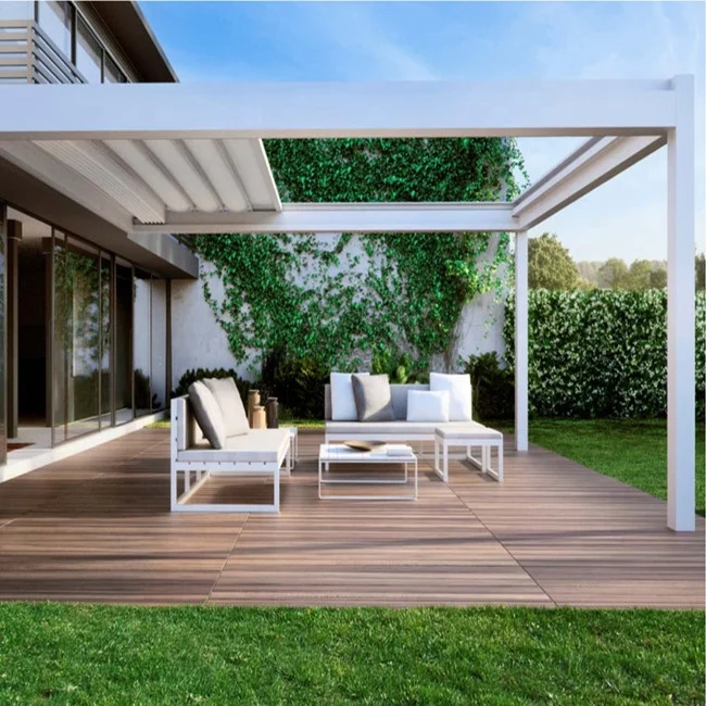 

Gazebo Folding Louver Garden Aluminium Design Modern Customized Retractable Motorized Aluminum Pergola