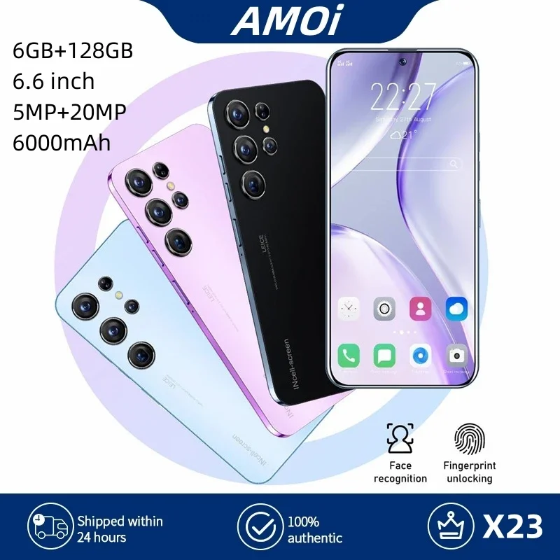 

Смартфон Amoi X23, 6,6 дюйма, 6 + 128 ГБ, 6000 мАч, Android 13, 8 ядер, 5 + 20 МП