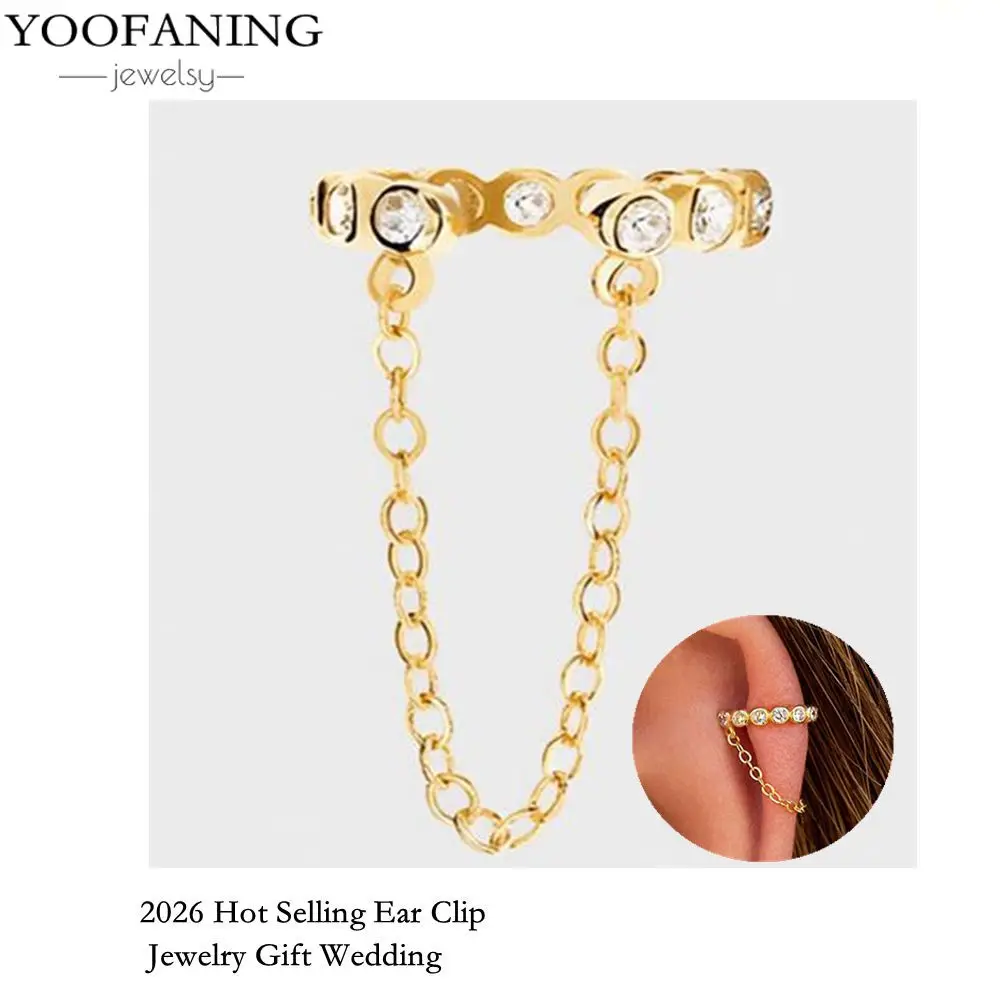 Фото Серьги-клипсы YOOFANING, 1 шт., класса люкс, из стерлингового серебра 925 пробы, милые, нежные, элегантные, для девушек, подарок на вечеринку №1