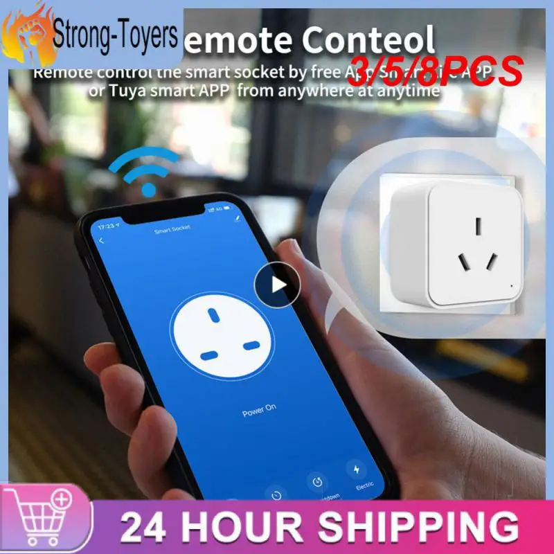 

3/5/8PCS Au Mini Socket Work With Alexa Google Home Power Outlet For Tuya Smart Life App Timing Function Au Smart Socket