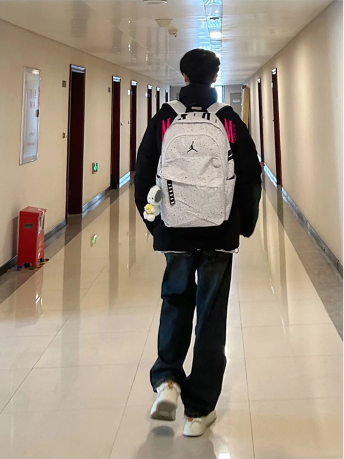 Черный пуховик в стиле хип-хоп с воротником-стойкой мужская зимняя куртка на