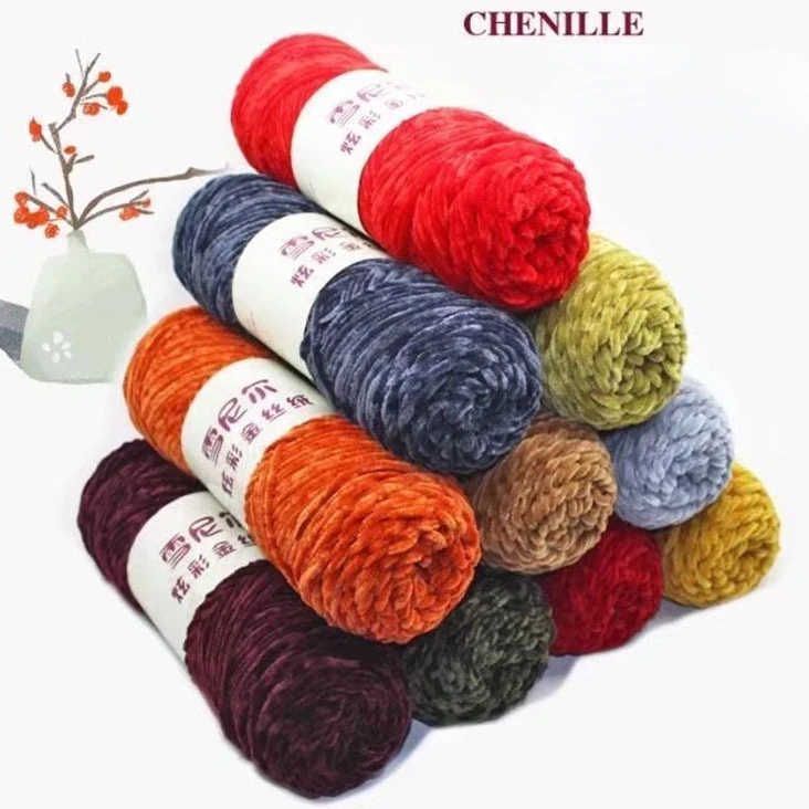 

Golden velvet yarn DIY coarse hand-knitted yarn with bright multicolor golden velvet yarn yarn