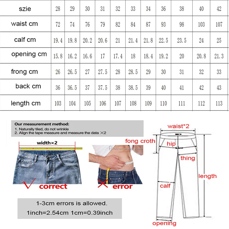 2023 New Men's Stretch Jeans Blue Skinny Denim Pants Casual European American Cotton Straight Street Brand Large Size 28-42