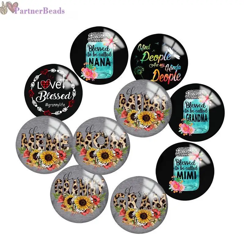 

Nana Mimi Round Photo Glass Cabochon Demo Flat Back Making Findings 20mm Snap Button N4381