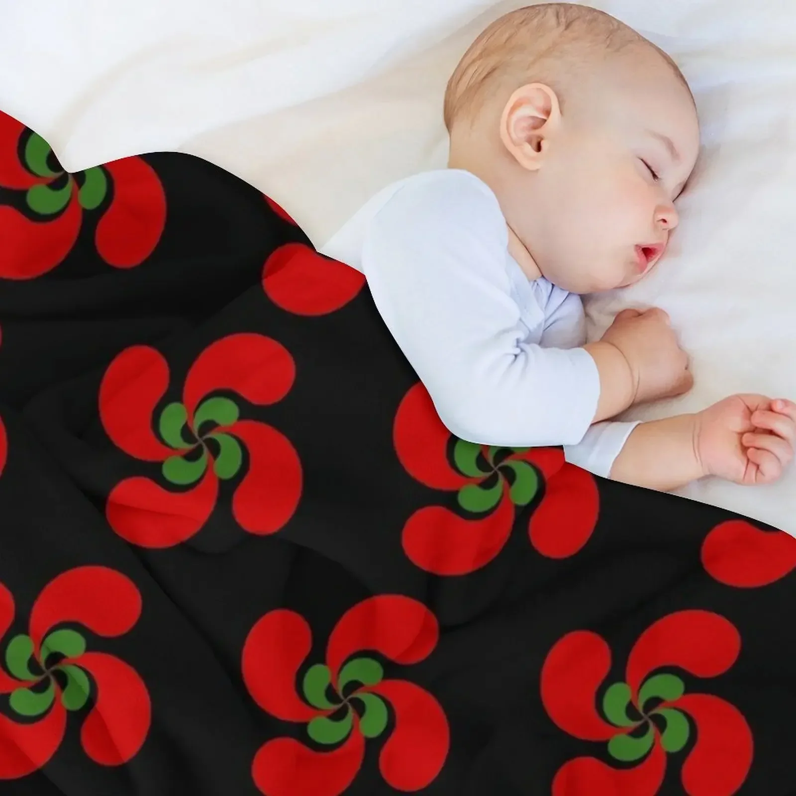 Баск Крест Lauburu Красный Зеленый Белый Reisadi Плед диван-кровать Декоративные одеяла