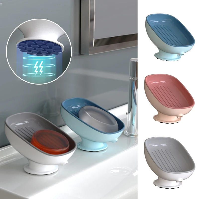 

Super Suction Cup Fixed Soap Dish Soap Container Box Self Draining Holder For Kithcen Sink Various Shapes Of Soap Bathroom Tools