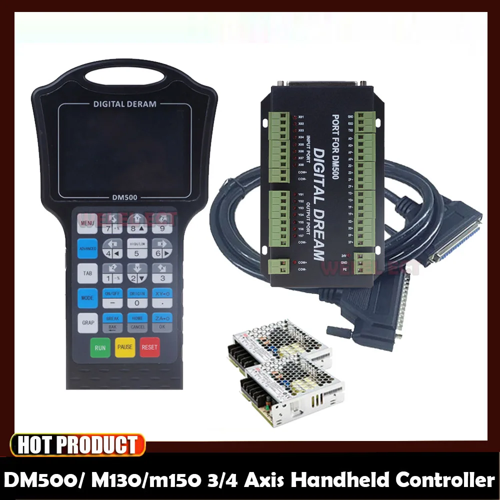 

Dm500/ M130/m150 3/4 Axis Handheld Cnc Motion System With Suspension Controller 500 Khz G Code Cad/cam Support U Disk