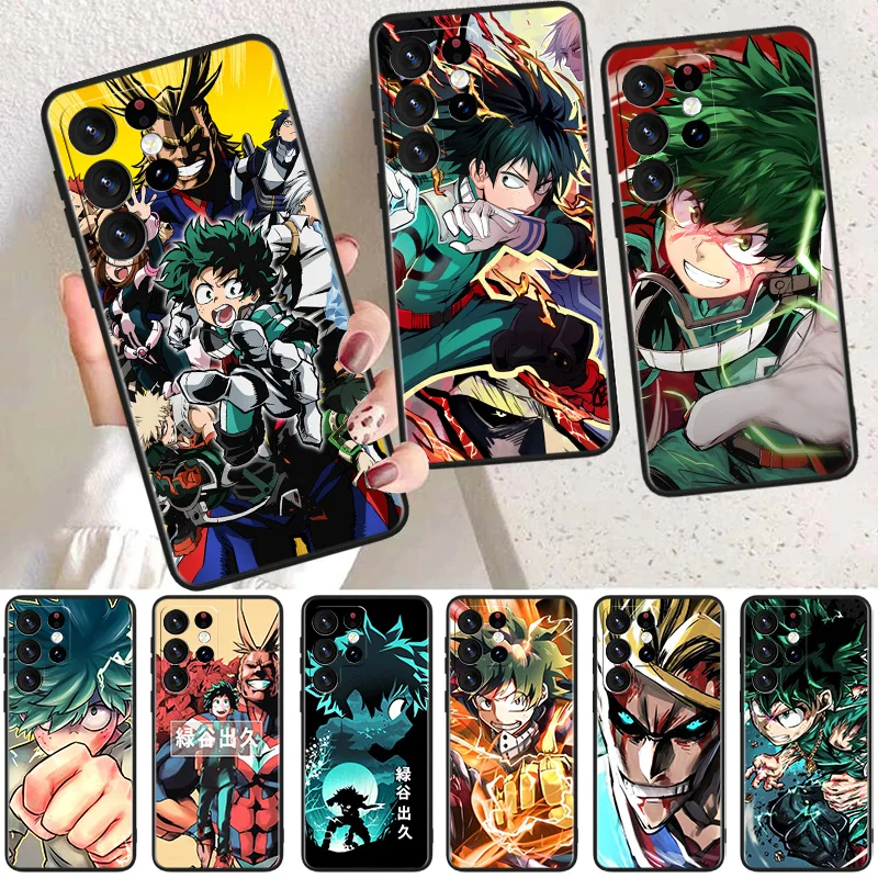 

My Hero Academia Anime Phone Case For Samsung Galaxy S23 S22 S21 S20 FE Ultra S10e S10 S9 S8 Plus Lite Black Soft Cover