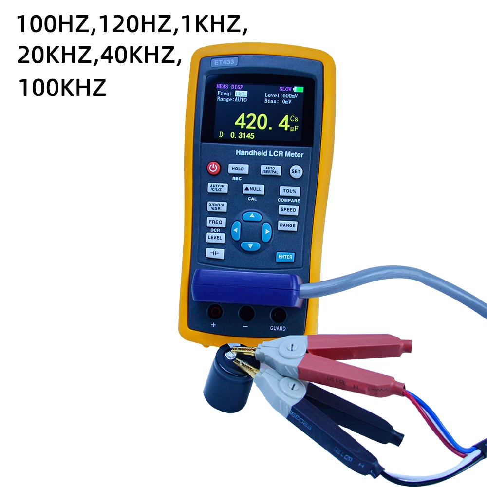 

ET430 ET431 ET432 ET433 Handheld LCR Digital Bridge Meter Multifunction High Precision Capacitance Inductance Resistance Meter