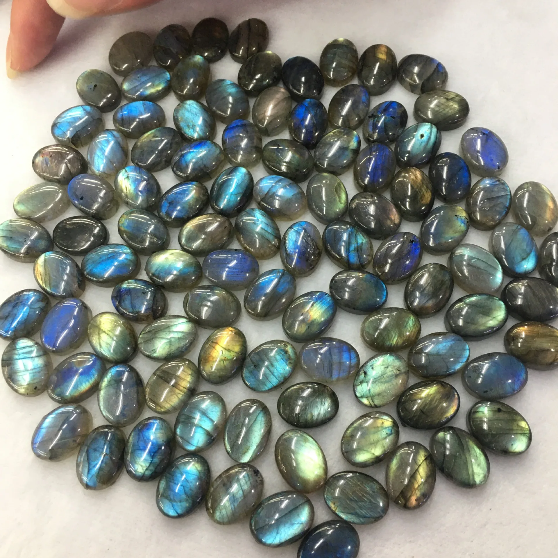 Оптовая продажа 5 шт./упаковка бусины из натурального Лабрадорита кабошон 12x16 мм