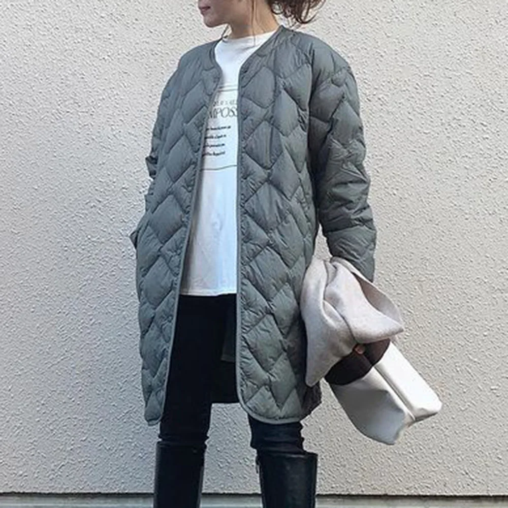 Temperament of Cotton-padded Jacket Loose Fashion of New Fund of 2022 Autumn Winters Long Round Collar Padded Coat
