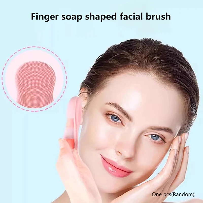 Мини-щетка для мытья лица на палец
