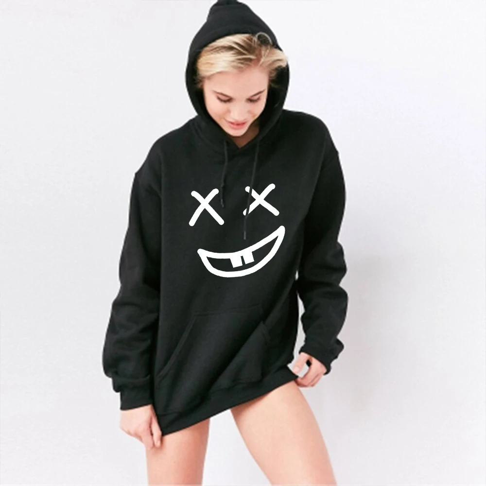 

NO20 Fashion Sweatshirts for Women Hoodie Big Smile Print Women's Hoodies Women's Hooded Pullovers Women Clothes