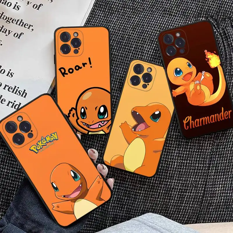 

MINISO Pokemon Charmander Phone Case Silicone Soft for iphone 14 13 12 11 Pro Mini XS MAX 8 7 6 Plus X XS XR Cover