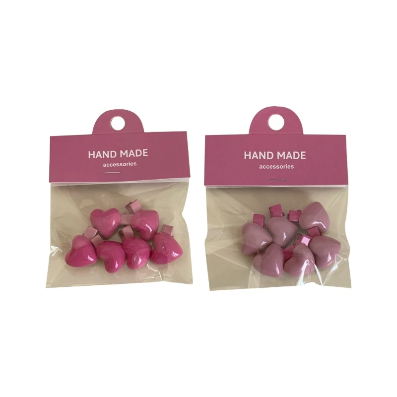 

5pcs Lovely Hair Clip Mini Heart Shape Hair Clip Duckbill Hair Ornament Non-slip