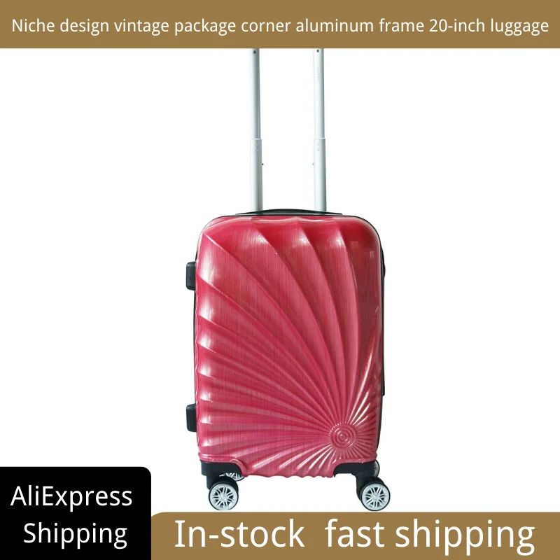 Niche Design Retro Package Corner Aluminum Frame 20 Inch Luggage Universal Wheel Boarding Password Box Travel Trolley Case