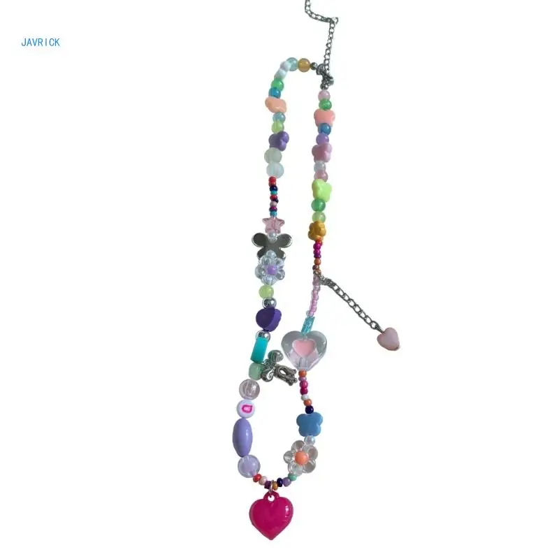 

Colorful Beads Charm Sweetheart Clavicular Chain for Lady Girls Summer Jewelry