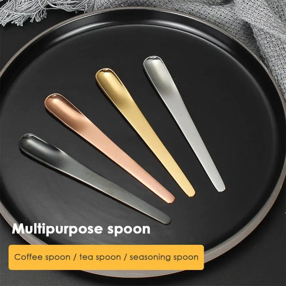 Coffee Stirring Spoon Dessert Serving Scoop Stainless Steel Espresso Coffee Spoon Mini Teaspoon Tableware Bar Accessories