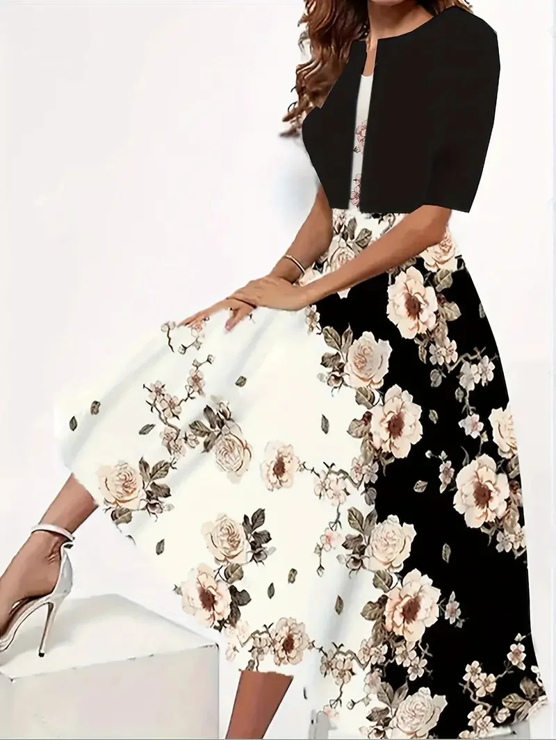 Женский Комплект Платья В Китайском Стиле С Принтом Весна/лето 2024 Кардиган