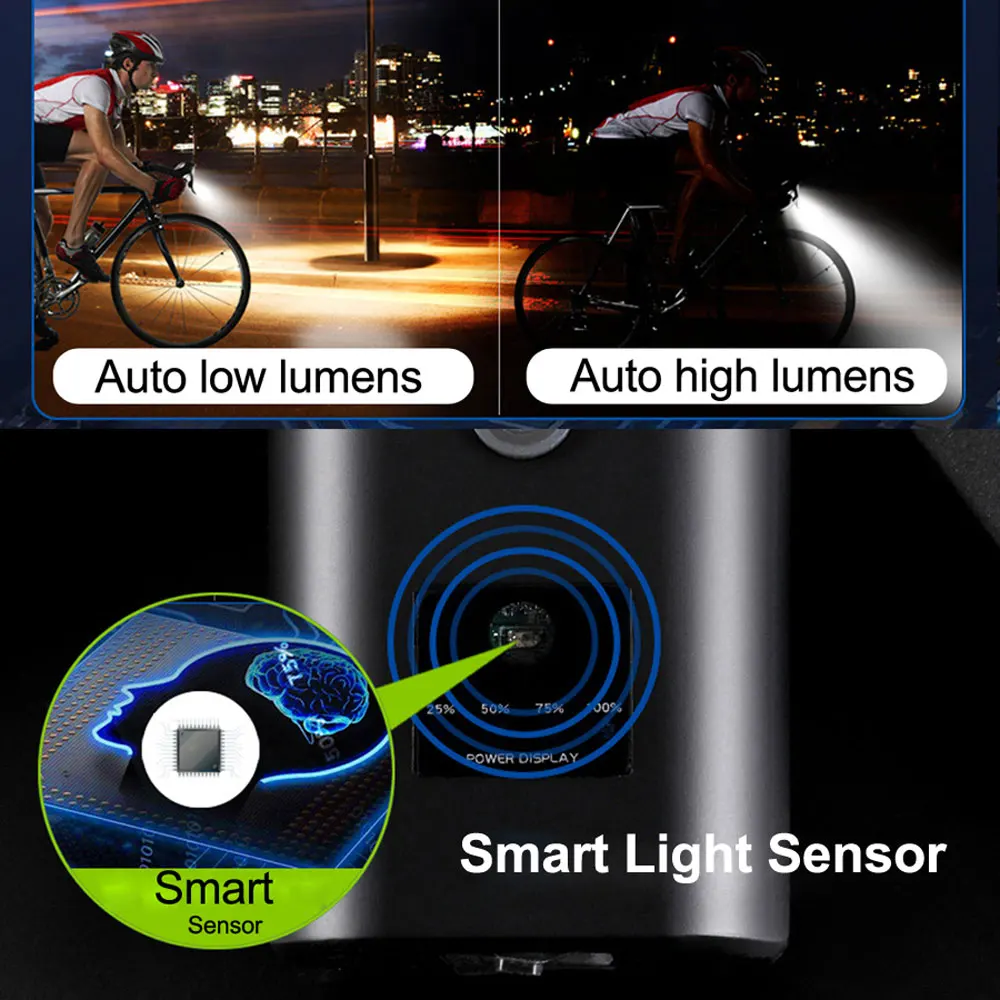 Водонепроницаемый фонарь для велосипеда 10000 мАч с USB-зарядкой