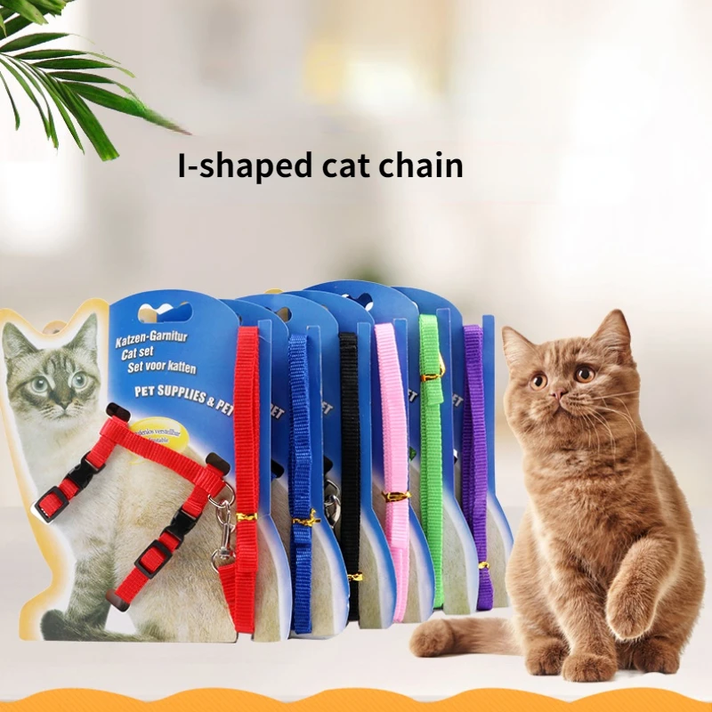 

I-shaped Cat Harness Cat Leash Pet Harness Cat Chain Breakaway Buckle Collar Harness Fashion Kitten Accessories Multi-color Cats