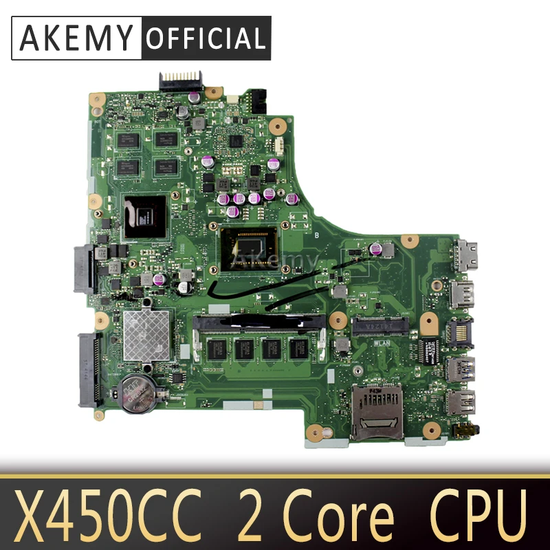 

Akemy X450CC Laptop motherboard for ASUS X450CC X450C X450 Test original mainboard 2 Core CPU