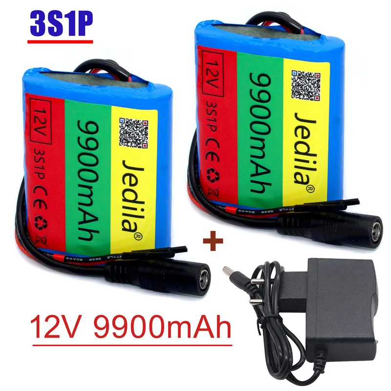 

100%.New.12V.9900 mAh.3S1P.Batterie Au Lithium.18650.Batterie Au Lithium Pack Protection Conseil Rechargeable.1A Chargeur..