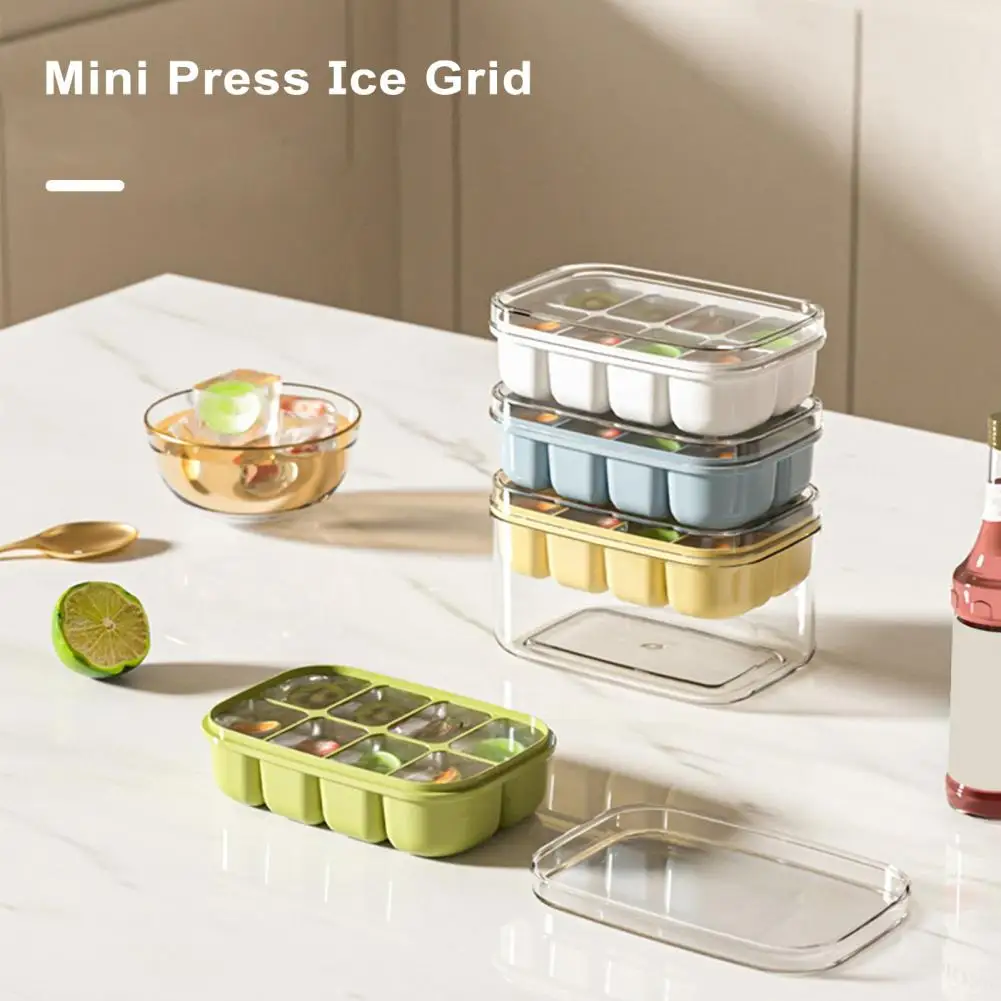 

Demoulding Ice Cube Mold 2-in-1 Ice Cube Maker with Storage Box Easy Demoulding Creative Ice Making Mold for Home Ice Cube Mold