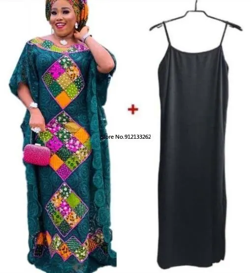 

Африканские вечерние платья для женщин, элегантная кружевная африканская одежда, Новые мусульманские модные платья Дашики, халат, кафтан, д...