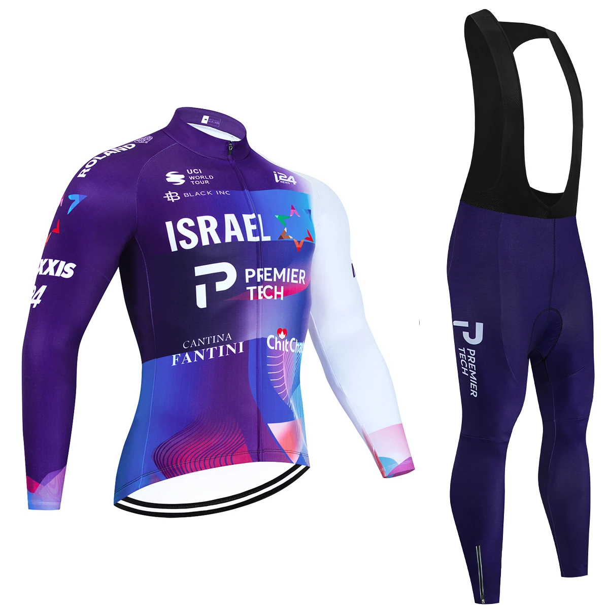 

Джерси для велоспорта команды Израиля, зима 2024, Профессиональный велосипедный костюм, куртка, штаны, одежда для велоспорта, термальная флисовая велосипедная одежда