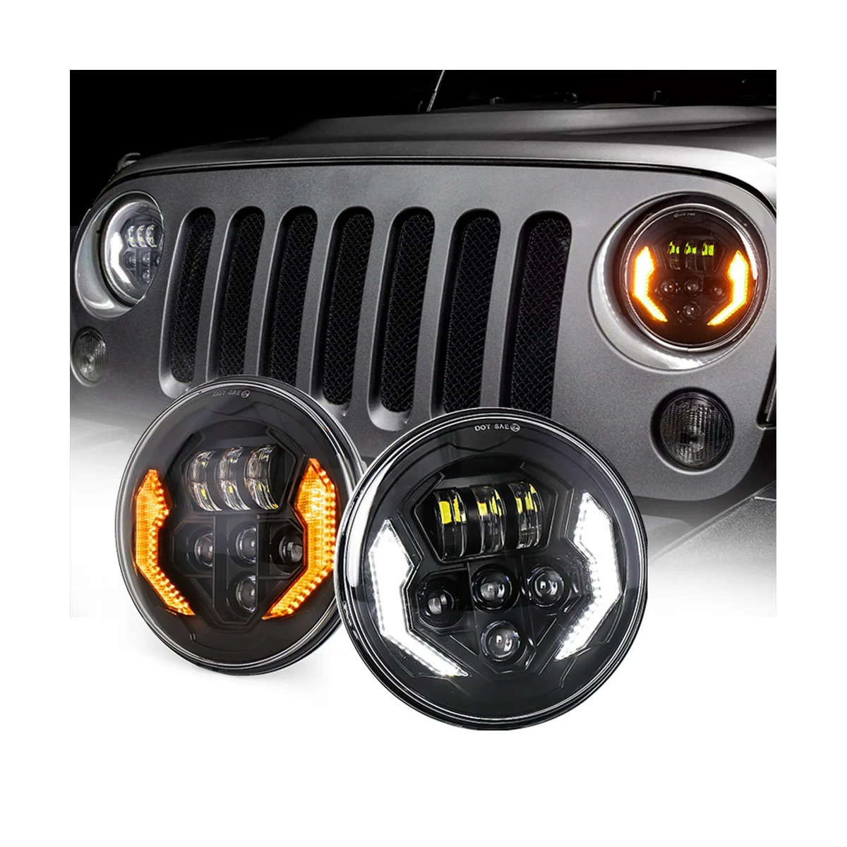 Новинка фары головного света для внедорожников Wrangler 12 В 60 Вт 55 см 1 пара круглые