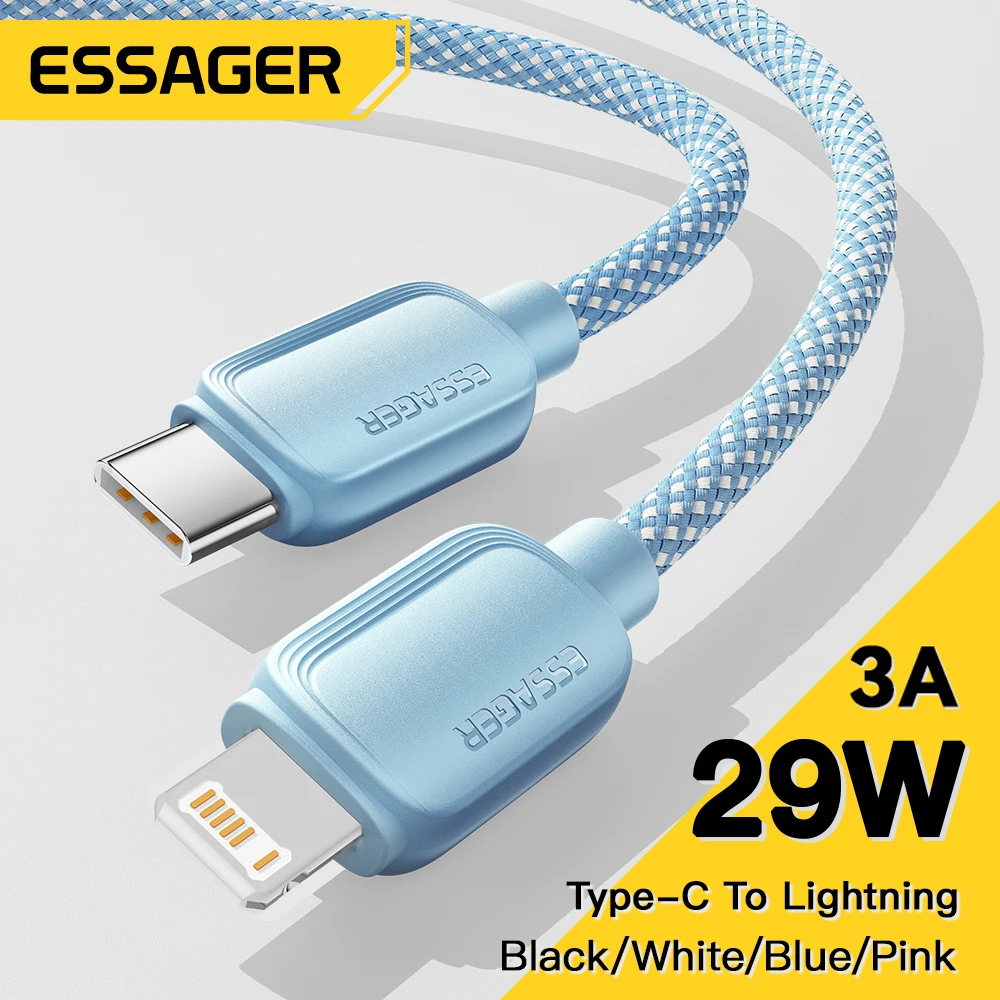 

Essager USB Type C Cable For iPhone 14 13 12 11 Pro Max XS PD 20W Fast Charger USB C To Lightning 29W Wire Cord For iPad Macbook