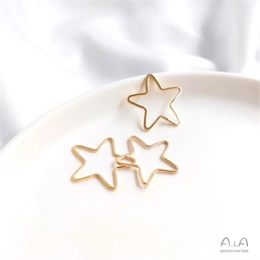 14-каратное позолоченное кольцо Love с пятью звездами круг квадратное треугольное