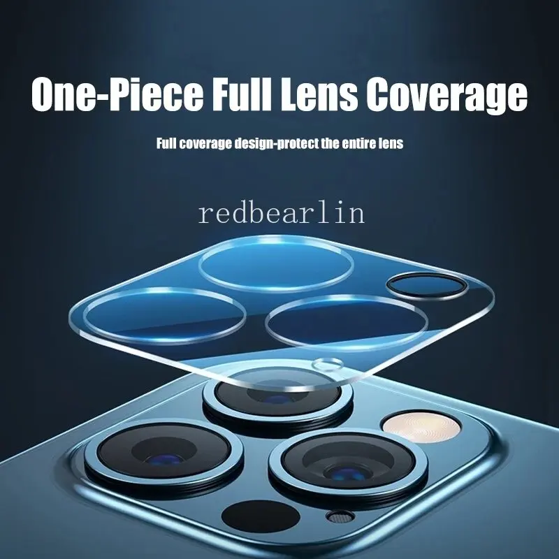 50pcs 9H Full Coverage Film Camera Lens Back 2.5D Tempered Glass Screen Protector Guard For iPhone 14 13 12 11 Mini Pro max