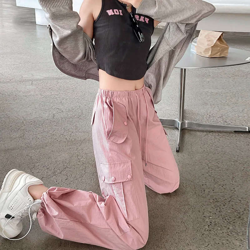 

Women Retro High Waist Baggy Wide Leg Sweatpants Straight Oversize Joggers Pants summer Female Chic Casual Sport Trousers Y2K
