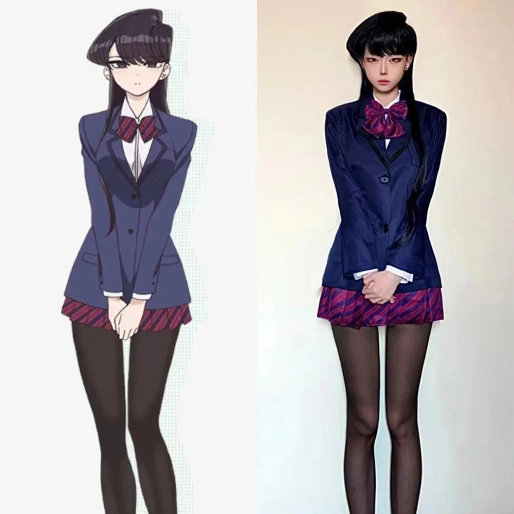 

Anime Komi Can't Communicate Shouko Komi Cosplay Costume Wig Set Halloween Christmas Carnival Party Dress Shouko Komi Uniform