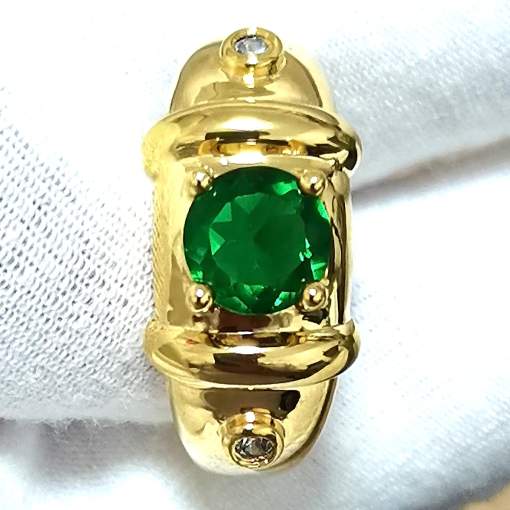 Мужское кольцо с круглым камнем 7 мм