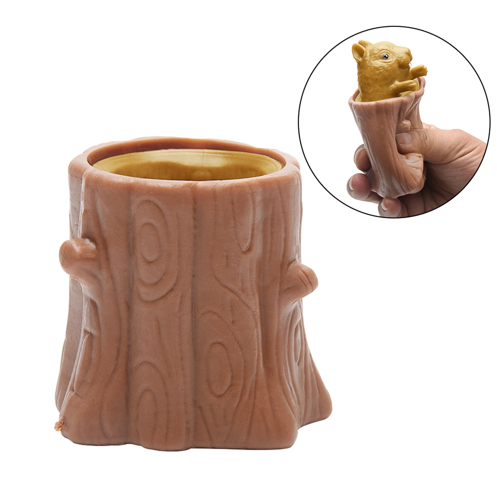

Fun Squirrel Cup Portable Decompression Pen Holder Home Office Sensory Gift Handheld Stress Relief Multifunctional Squeeze Toy